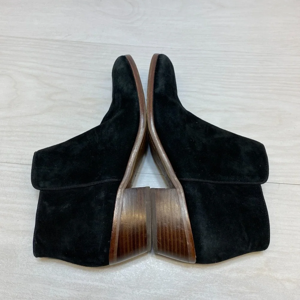 Sam Edelman Petty‎ Ankle Booties Womens Size 9M Black Suede Leather Side Zipper